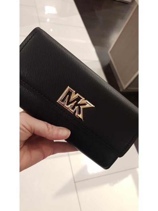 Michael Kors wallet mimi large flap bifold credit card phone wallet Black - Picture 1 of 8